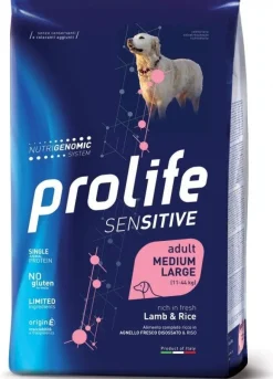 Prolife Dog Sensitive Lamb & Rice Cibo Secco Per Cani Adulti Taglia Media/Grande Sacco 10 kg