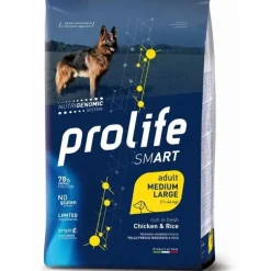 Prolife Dog Smart Chicken & Rice Cibo Secco Per Cani Adulti Taglia Media/Grande Sacco 12 Kg