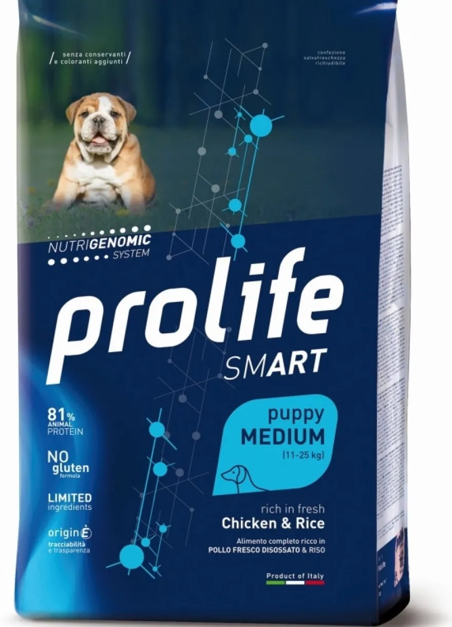 Prolife Dog Smart Chicken & Rice Cibo Secco Per Cani Cuccioli Taglia Media Sacco 2,5 Kg