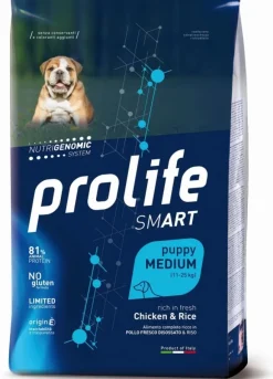 Prolife Dog Smart Chicken & Rice Cibo Secco Per Cani Cuccioli Taglia Media Sacco 10 Kg