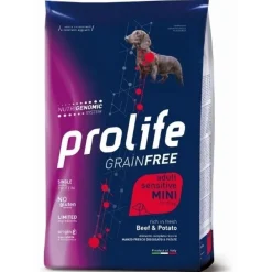 Prolife Grain Free Adult Sensitive Beef & Potato Cibo Secco Per Cani Taglia Piccola Sacco 2Kg
