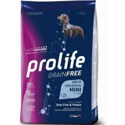 Prolife Grain Free Adult Sensitive Sole Fish & Potato Cibo Secco Per Cani Taglia Piccola Sacco 600g