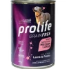 Prolife Grain Free Agnello Fresco Con Patate Cibo Umido Per Cani Adulti Taglia Media/Grande Lattina 400g