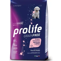 Prolife Grain Free Sensitive Pork & Potato Cibo Secco Per Cani Cuccioli Taglia Media/Grande Sacco 2,5 Kg