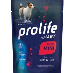 Prolife Smart Manzo Fresco Con Riso Cibo Umido Per Cani Adulti Taglia Piccola Bustina 100g