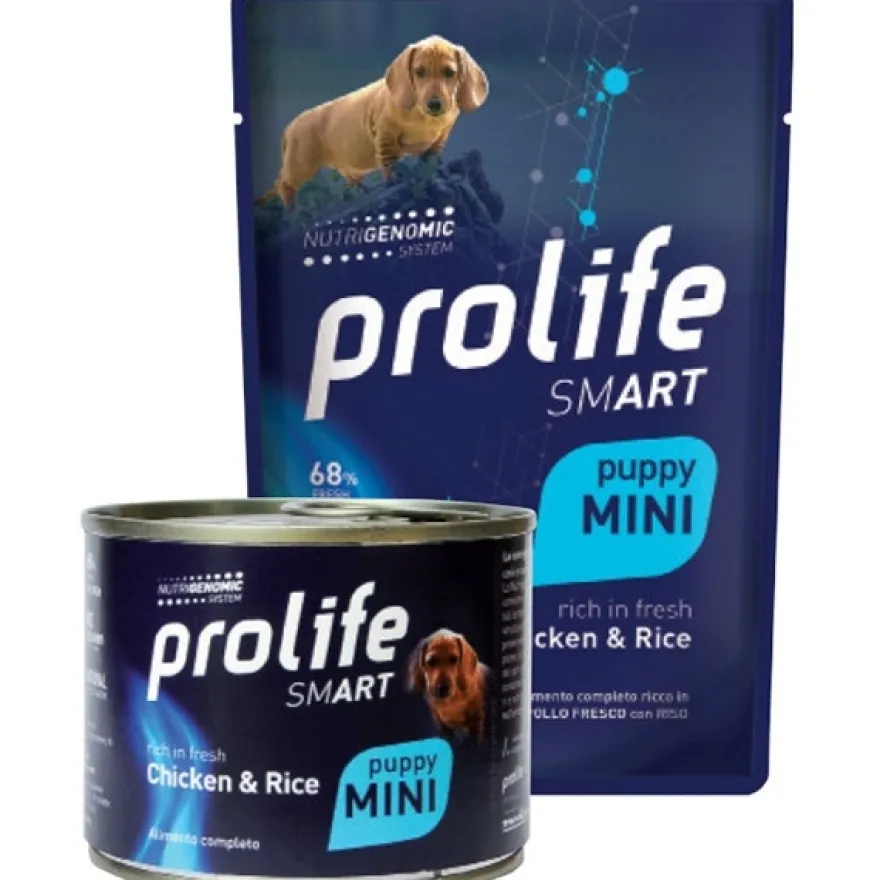 Prolife Smart Pollo Fresco Con Riso Cibo Umido Per Cuccioli Taglia Piccola Lattina 200g