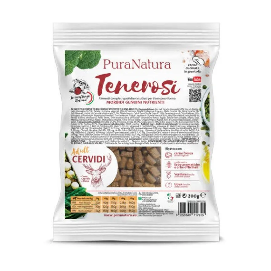PuraNatura Tenerosi Cervidi Cibo Secco Cani Adulti Sacco 200g