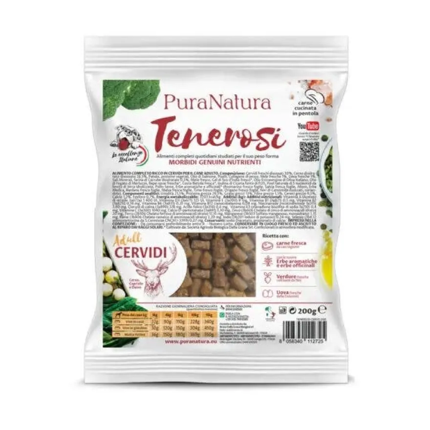 PuraNatura Tenerosi Cervidi Cibo Secco Cani Adulti Sacco 200g