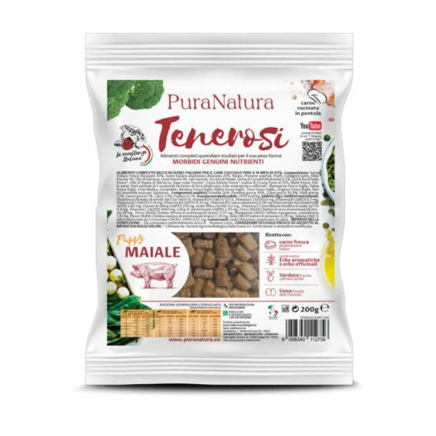 PuraNatura Tenerosi Maiale Cibo Secco Cuccioli Sacco 200g