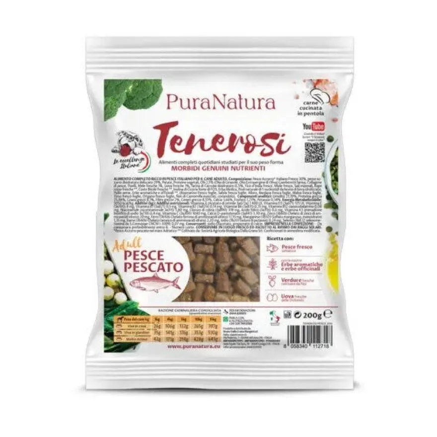 PuraNatura Tenerosi Pesce Cibo Secco Cani Adulti Sacco 200g