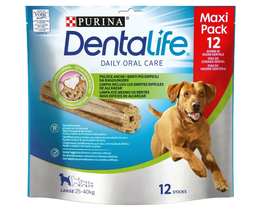 Purina Dentalife Snack Daily Oral Care Per Cani 25 - 40kg Taglia Large 12 Stick