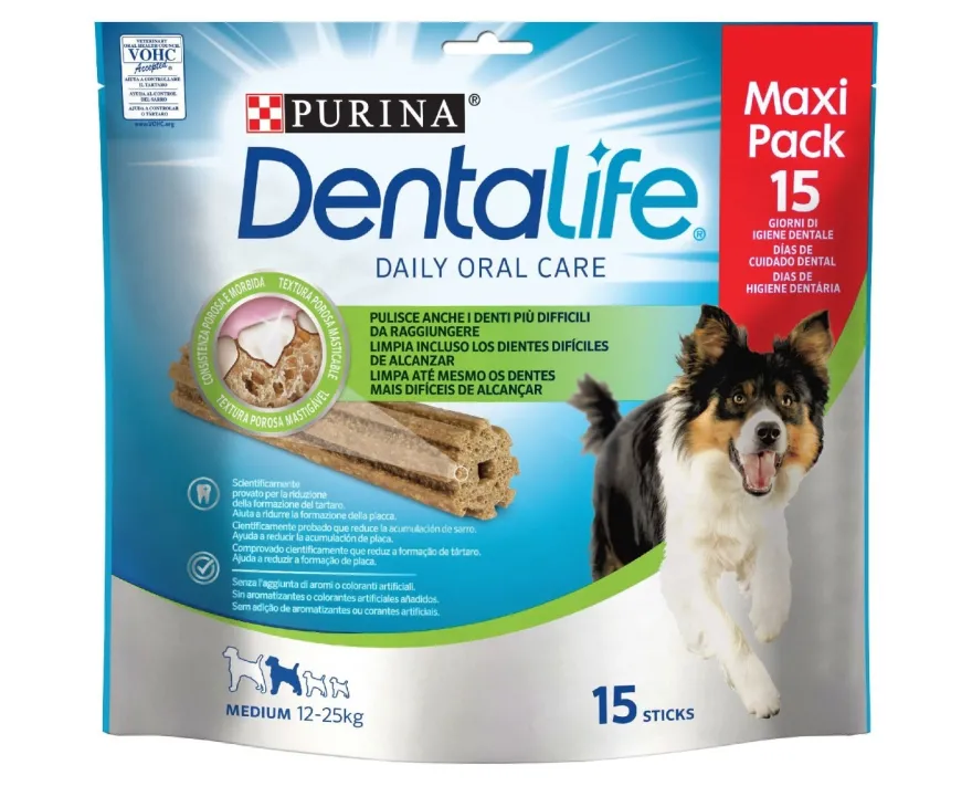Purina Dentalife Snack Daily Oral Care Per Cani 12 - 25kg Taglia Medium 15 Stick