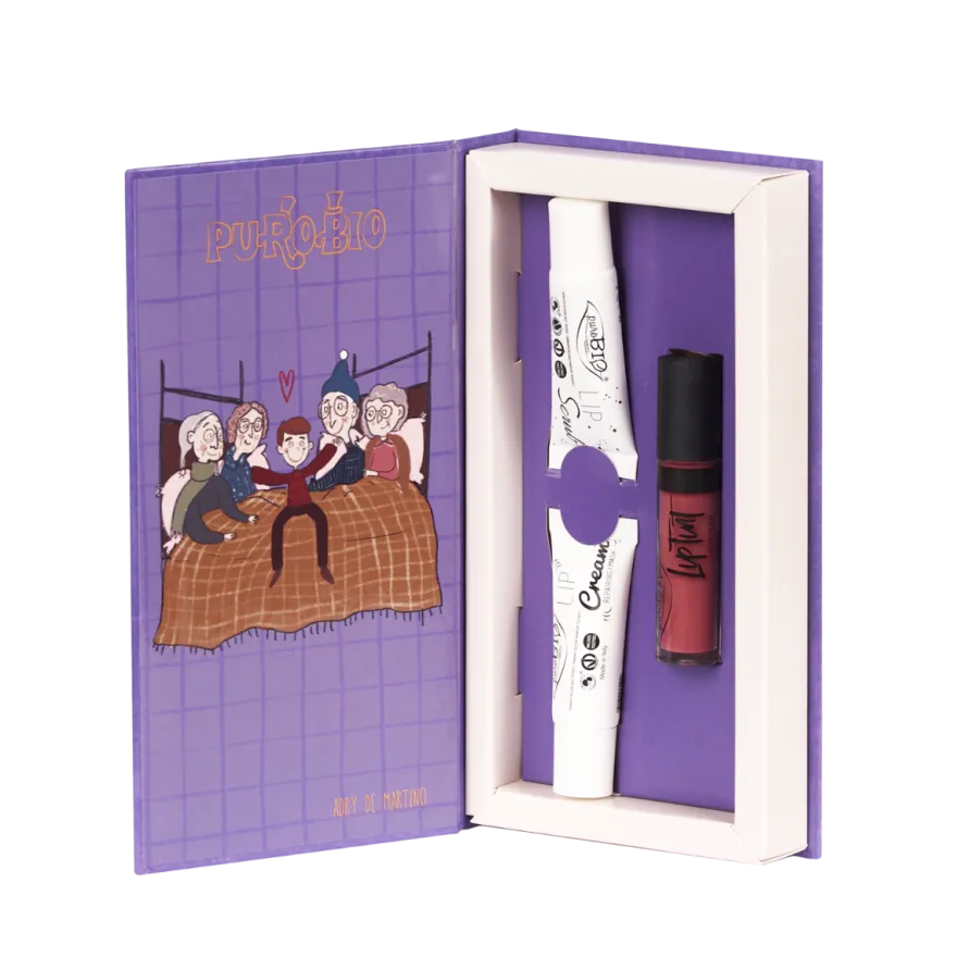Purobio Kit La Fabbrica Di Cioccolato Rossetto+Scrub Labbra+Balsamo Labbra