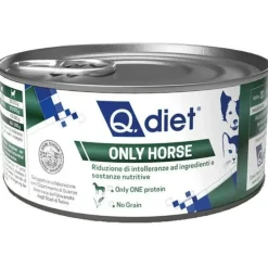 Q.Vet Q Diet Only Horse Cibo Umido Con Cavallo Per Cani/Gatti Adulti Vaschetta 150g