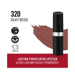 Rimmel Lasting Finish Rossetto Satinato Idratante Formula Vegana 4g 320 Silky Beige