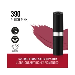 Rimmel Lasting Finish Rossetto Satinato Idratante Formula Vegana 4g 390 Plush Pink