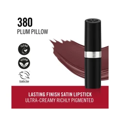 Rimmel Lasting Finish Rossetto Satinato Idratante Formula Vegana 4g 380 Plum Pillow