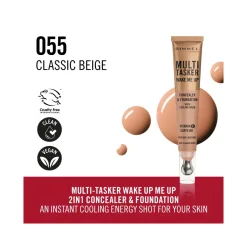 Rimmel Multi-tasker Wake Me Up Correttore & Fondotinta Formula Vegana 055 Classic Beige 20ml