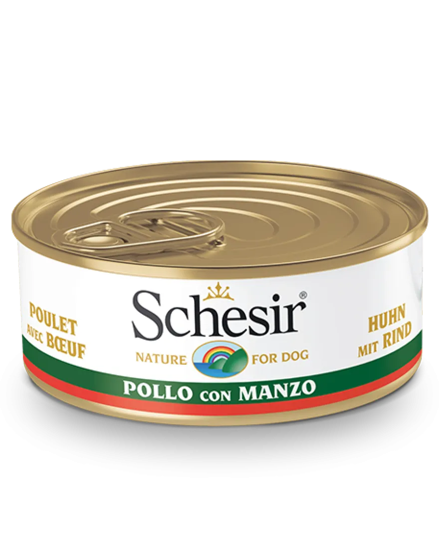 Schesir Pollo Con Manzo Cibo Umido Cani Adulti Lattina 150 g