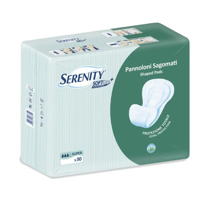 Serenity Pannolone Sagomato Soft Dry Sensitive Super 30 Pezzi