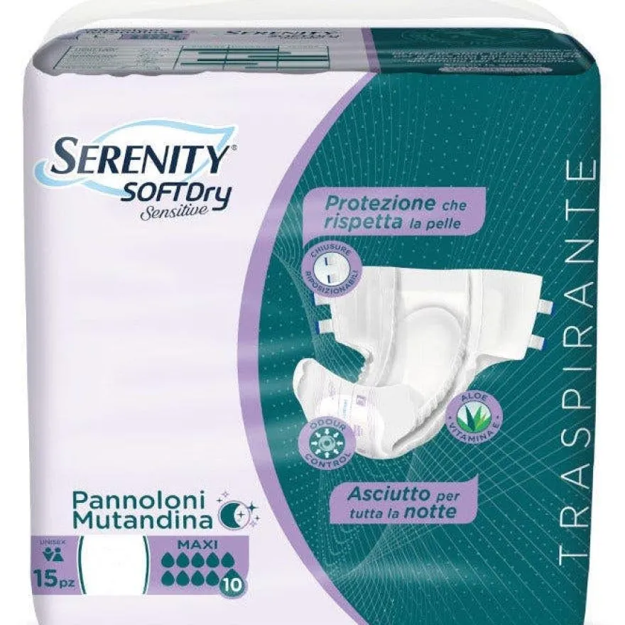 Serenity Soft Dry Sensitive Pannolone Maxi L 15 Pezzi
