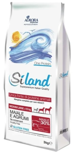 Siland Adult Gusto Maiale E Agrumi Cibo Secco Cani Adulti Taglia Medio/Grande Sacco 3kg