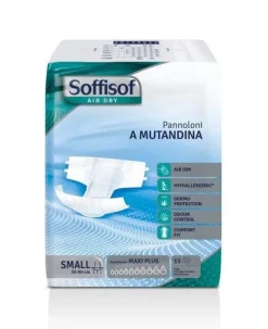 Soffisof Air Dry Pannoloni Mutandina Con Adesivi Maxi Plus Taglia Small 15 Pezzi