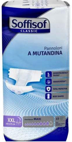 Soffisof Classic Maxi Pannolone A Mutandina Taglia 2XL 15 Pezzi