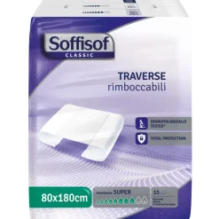 Soffisof Classic Traversa Per Incontinenza Super 80x180cm 15 Pezzi