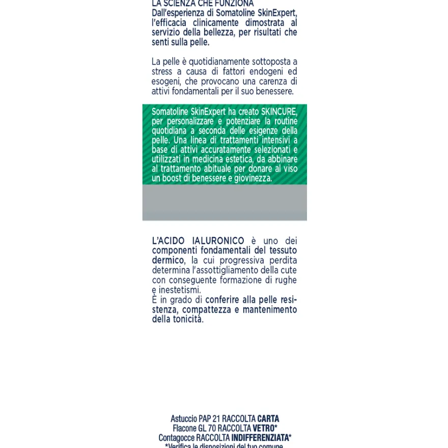 Somatoline SkinExpert Skincure Booster Antirughe Acido Ialuronico 30ml