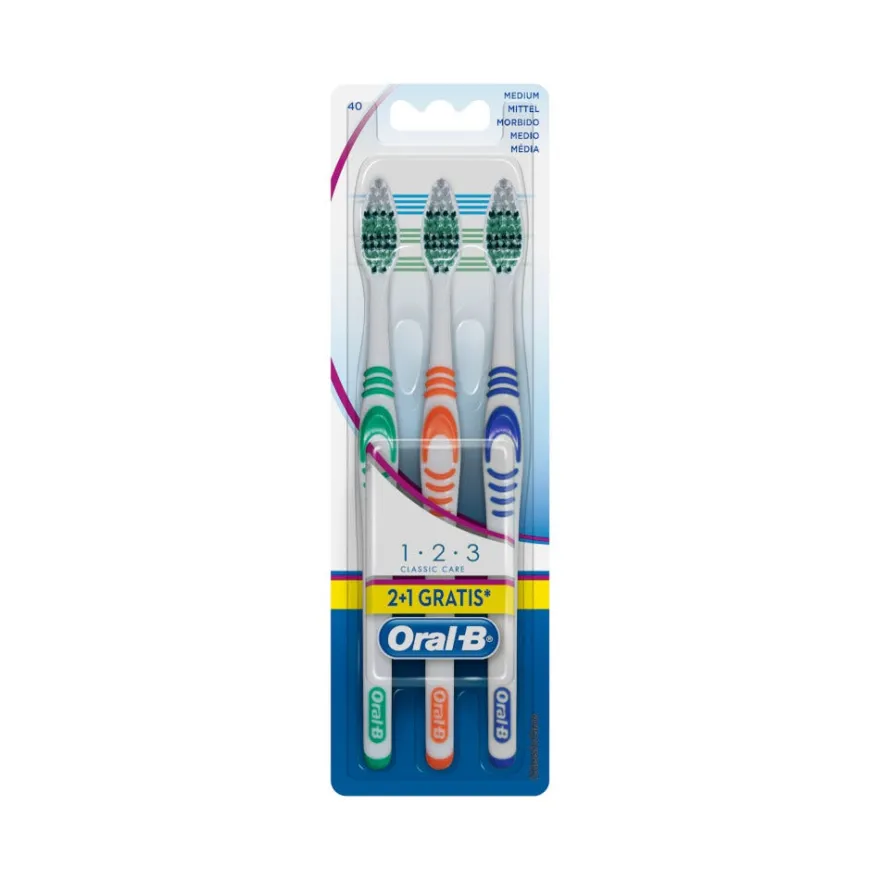 Spazzolino Manuale Medio Oral-B 1 2 3 Classic Care 3 Pz