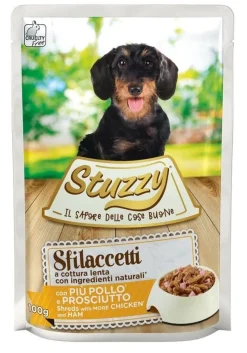 Stuzzy Cane Adulto Sfilaccetti con Pollo e Prosciutto 100g
