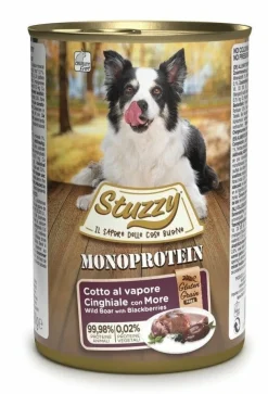 Stuzzy Monoprotein Al Cinghiale Con More Cibo Umido Cani Adulti Barattolo 400g
