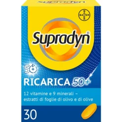 Supradyn Ricarica 50+ Integratore Vitamine e Minerali con Antiossidanti 30 Compresse Rivestite