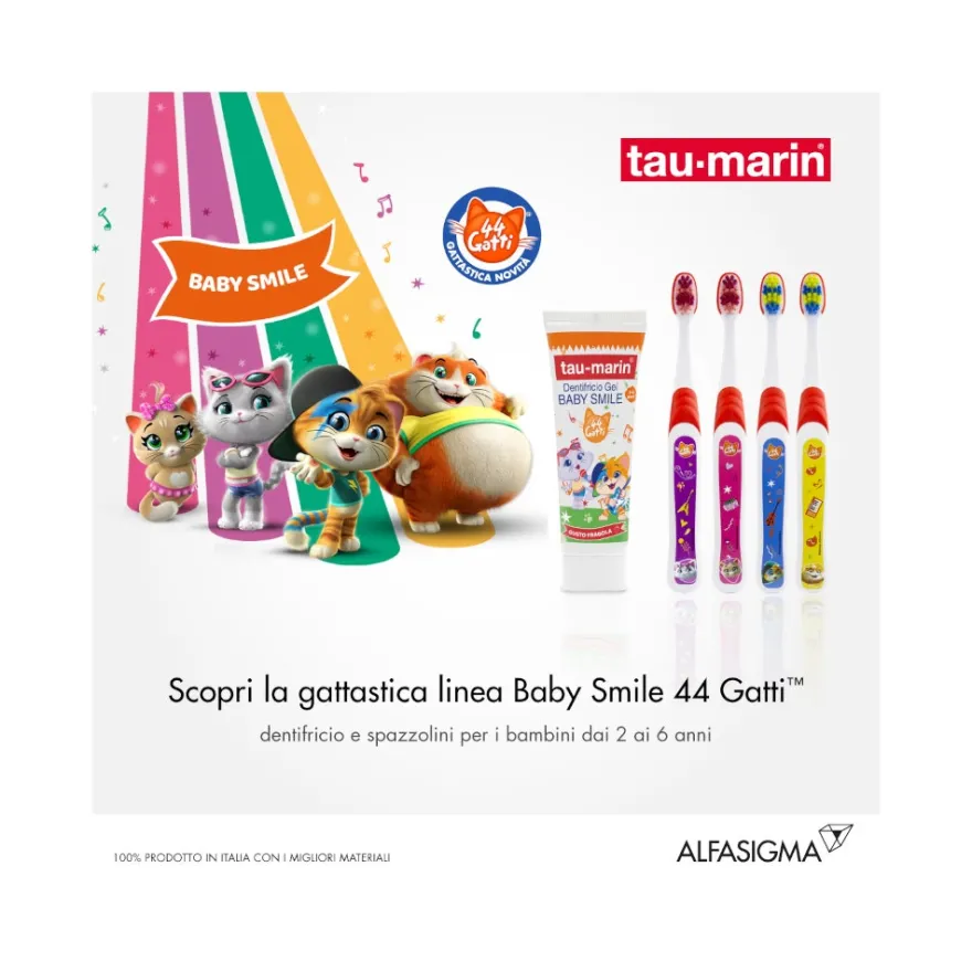 Taumarin Dentifricio Baby Gusto Fragola 44 Gatti 2-6 Anni 50ml