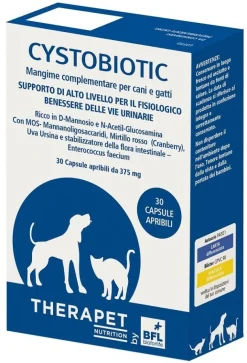 Therapet Cystobiotic Mangime Complementare Vie Urinarie Cani E Gatti 30 Capsule