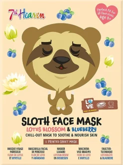 7th Heaven Maschera Viso Tessuto Stampa Bradipo Bambini 6 Anni+