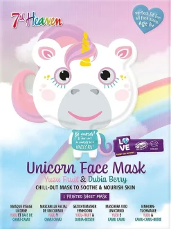 7th Heaven Maschera Viso Tessuto Stampa Unicorno Adulti/Bambini 8 Anni+
