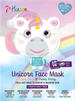 7th Heaven Maschera Viso Tessuto Stampa Unicorno Adulti/Bambini 8 Anni+