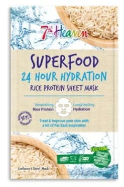 7th Heaven Superfood Maschera Viso Tessuto Bambu Con Proteine Del Riso
