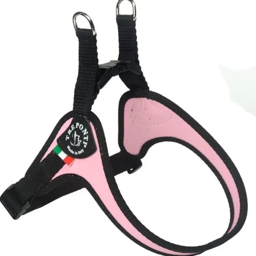 Tre Ponti Pettorina Easy Fit Con Sottopancia Regolabile Bordo Cannetè Rosa Per Cani 7/9kg Taglia 3,5