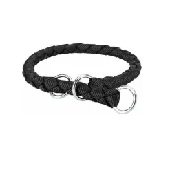 Trixie Collare taglia L in treccia tubolare per cani colore nero