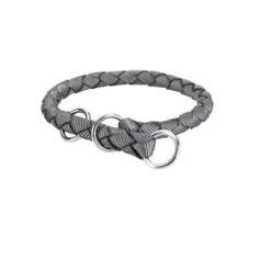 Trixie Collare taglia L in treccia tubolare per cani colore grigio