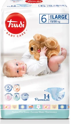 Trudi Baby Care Pannolini Bambini Extra Large 15/30kg 14 Pezzi