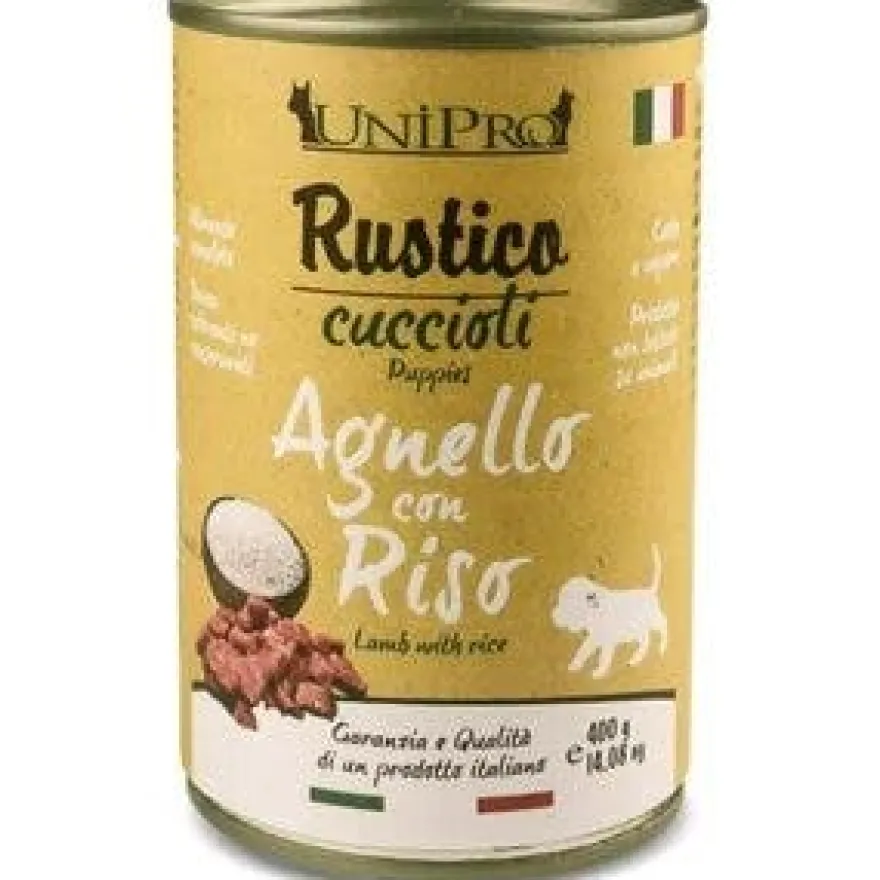 Unipro Rustico Cibo Umido Agnello E Riso Per Cani Cuccioli Barattolo 400g