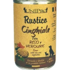 Unipro Rustico Cibo Umido Cinghiale Riso E Verdure Per Cani Barattolo 400g