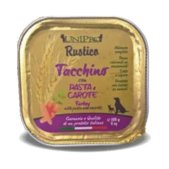 Unipro Rustico Cibo Umido Tacchino Con Pasta E Carote Per Cani Vaschetta 100g
