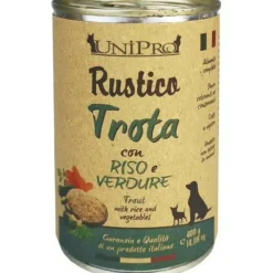 Unipro Rustico Cibo Umido Trota E Riso E Verdure Per Cani Barattolo 400g