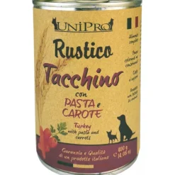 Unipro Rustico Tacchino Con Pasta E Carote Cibo Umido Per Cani 400g