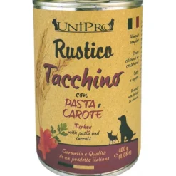 Unipro Rustico Tacchino Pasta Integrale Carote Cibo Cane Adulto Barattolo 400g